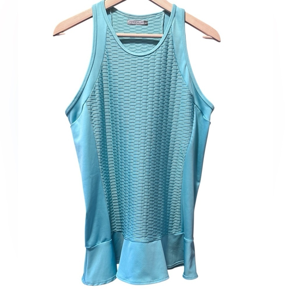 Inform Green Tunic With Ruffled Bottom, Ribbed
